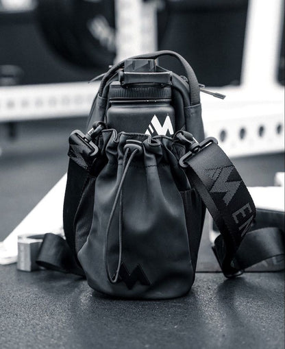 Magnetic Gym Bottle Holder Bag with Storage Pockets and Zippered Compartment
